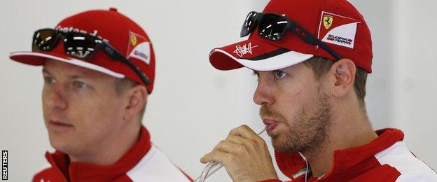 Kimi Raikkonen and Sebastian Vettel