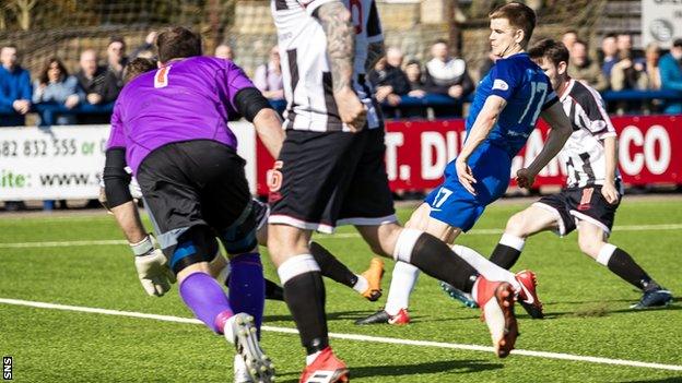 Jamie Redman scores for Montrose against Elgin City