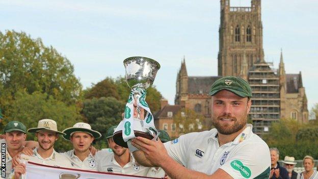 Joe Leach captained Worcestershire to their second Division Two title triumph - and first in 14 years