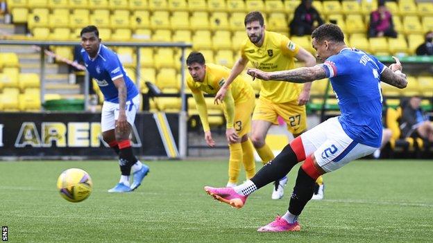 James Tavernier scores a penalty