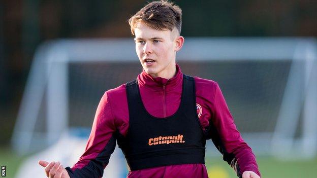 Hearts midfielder Angus Beith