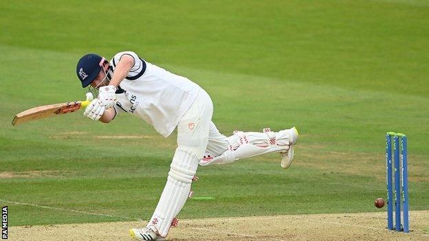 England opener Dom Sibley is within one run of a third successive 50 after helping Rob Yates put on an unbroken 119 for the first wicket