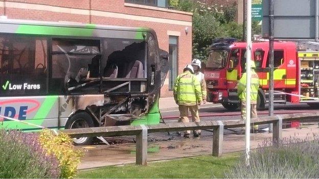 Bus fire in york