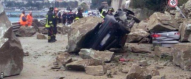 Landslide on Milan-San Remo race