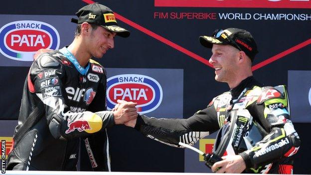 Toprak Razgatlioglu and Jonathan Rea