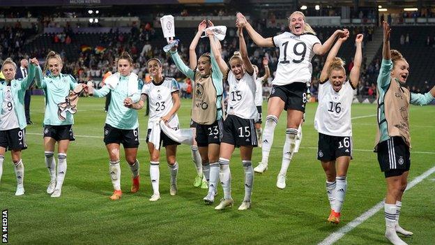 Germany celebrate with fans