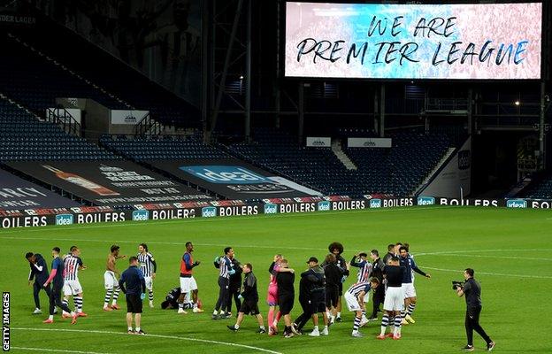 West Bromwich Albion celebrate promotion