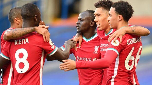 Liverpool players celebrate