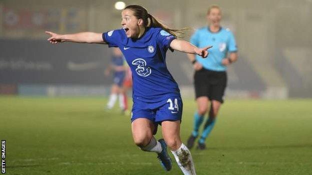 Fran Kirby in action for Chelsea Women against Atletico Madrid