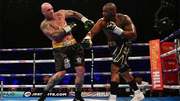 Whyte found plenty of success with his right and ended the bout with a powerful left hook