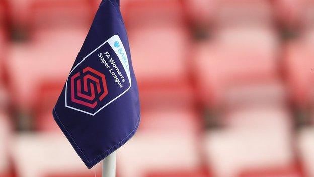 A corner flag at a Women's Super League game