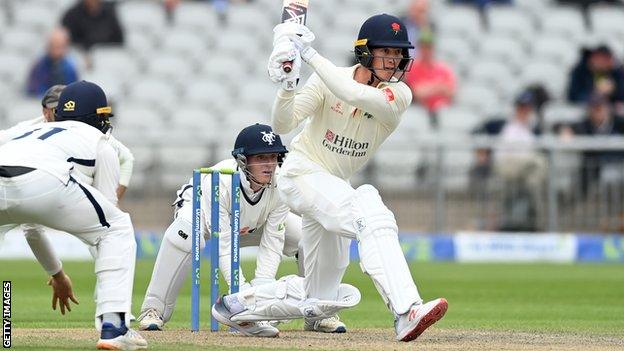 Keaton Jennings batting for Lancashire against Yorkshire