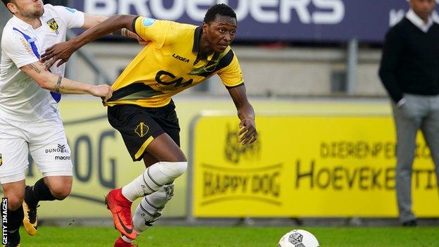 Umar Sadiq in action for NAC Breda last season