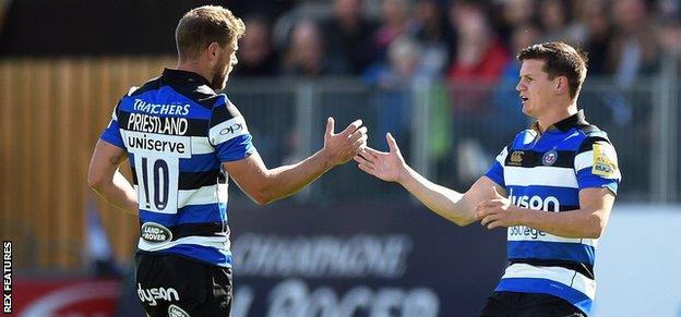 Rhys Priestland has been sharing fly-half duties at Bath with Freddie Burns this season