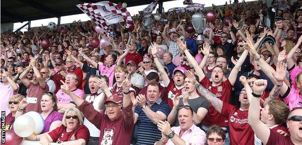 Northampton fans celebrate