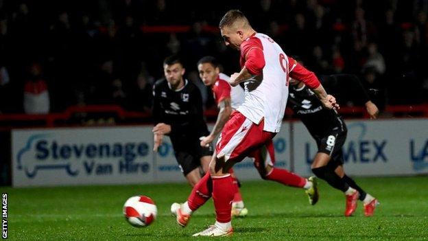 Luke Norris scored the winner for Stevenage from the penalty spot