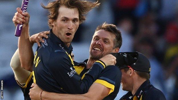 Glamorgan's Australian veteran Michael Hogan got the final Durham wicket to see out victory at Trent Bridge