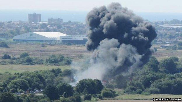 Aeroplane crash at Shoreham Airshow on Saturday