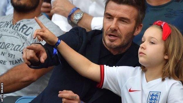 David Beckham and his daughter Harper