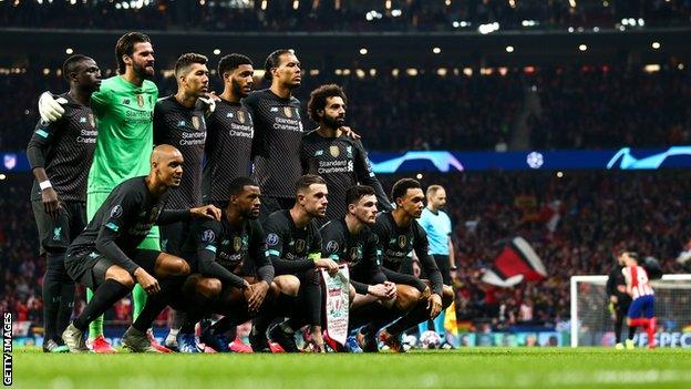 The Liverpool starting XI that faced Atletico Madrid in the Champions League on 19 February 2020