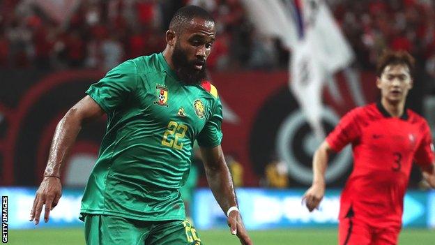 Bryan Mbeumo in action for Cameroon against South Korea