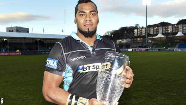 Glasgow Warriors wing Taqele Naiyaravoro