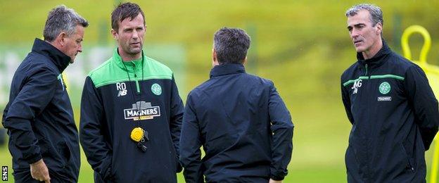 Jim McGuinness with the former Celtic management team