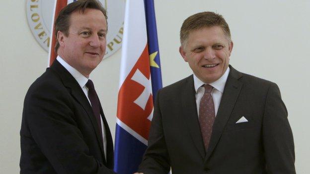 David Cameron (left) and Robert Fico