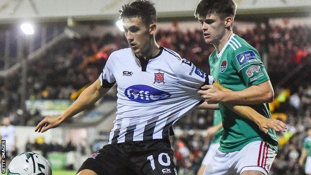 McGrath, left, won the League of Ireland league title in each of his two years with Dundalk