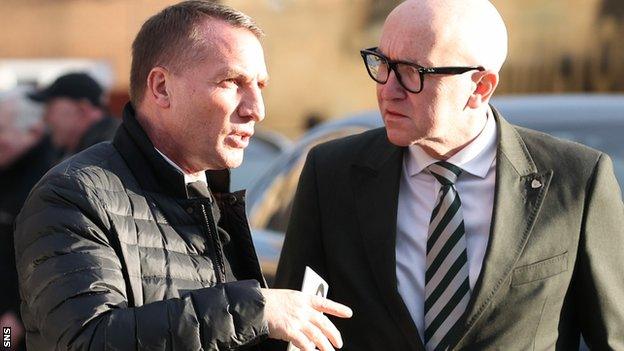 Former Celtic manager Brendan Rodgers, left, was among the mourners