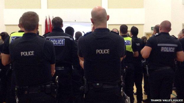 Officers shortly before executing the warrants