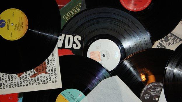 A collection of vinyl records