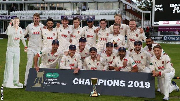 Essex with the County Championship cup