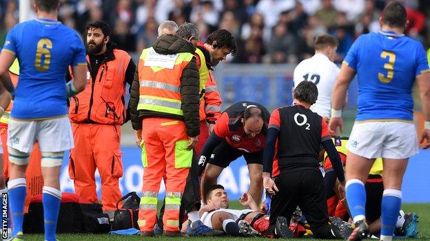 Ben Youngs is treated in Rome