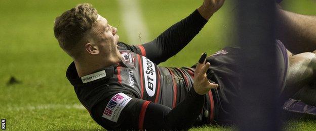 Darcy Graham celebrates scoring for Edinburgh against London Irish