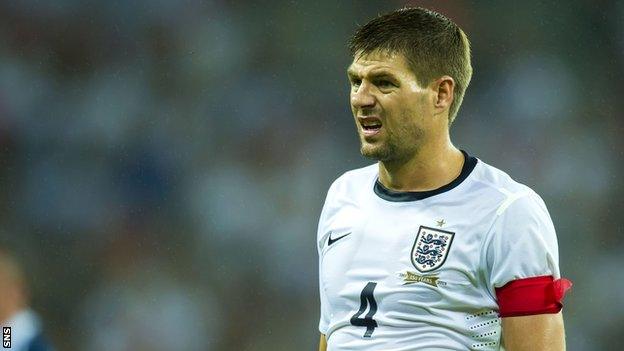 Steven Gerrard captains England against Scotland in 2013