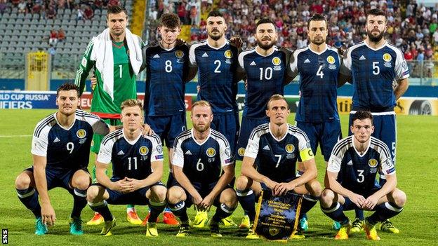 Scotland line up before kick-off