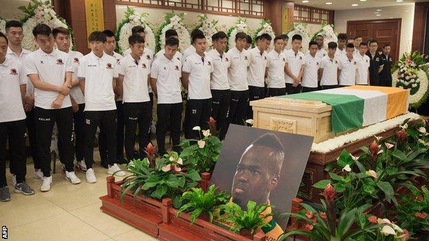 Beijing Enterprises players were at the memorial