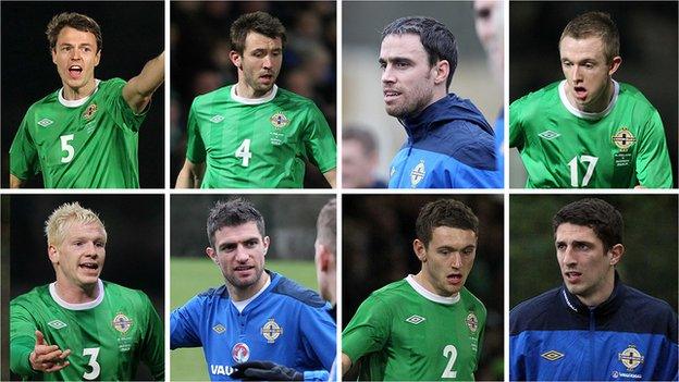 Jonny Evans, Gareth McAuley, Michael Duff, Shane Ferguson, Ryan McGivern, Aaron Hughes, Lee Hodson and Craig Cathcart all featured in 2012