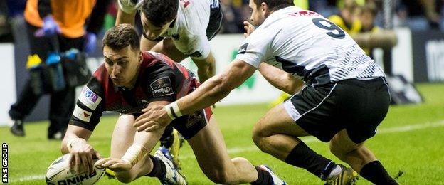 Damien Hoyland in action for Edinburgh