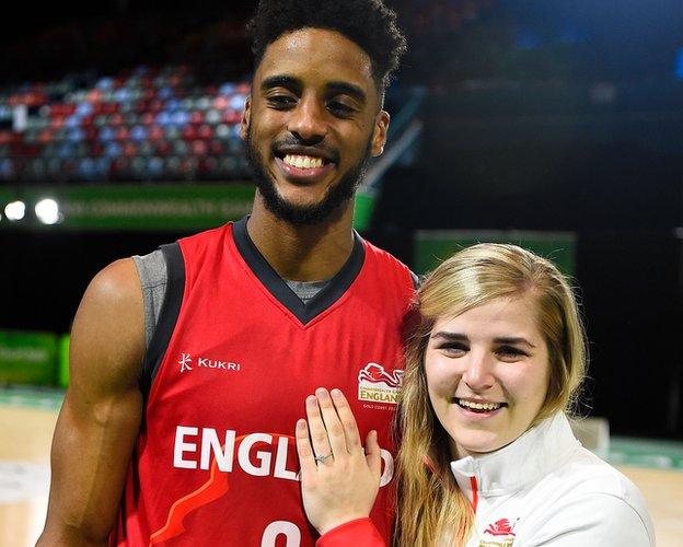 Georgia Jones shows off her engagement ring with her fiancée