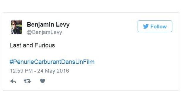 Tweet by @BenjaminLevy: 'Last and Furious'