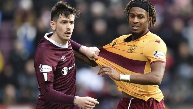 Rolando Aarons, right, has return to Mothewell for a second loan spell