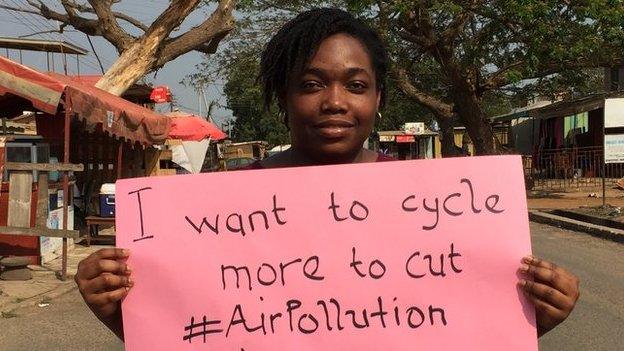 AdelaideArthur: I was to cycle moe to cut #AirPollution in Accra, #SoICanBreathe