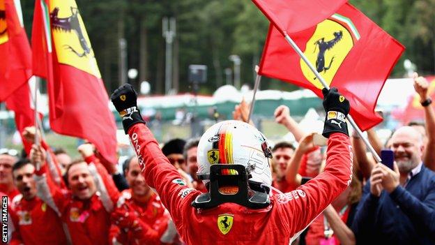 Sebastian Vettel wins the Belgian Grand Prix in 2018