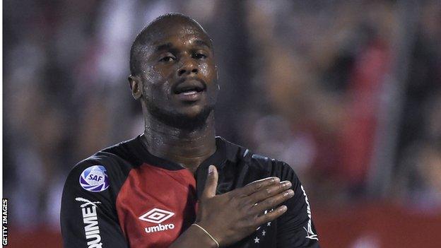 Sao Tome's Luis Leal dos Anjos during his time at Argentine club Newell's Old Boys