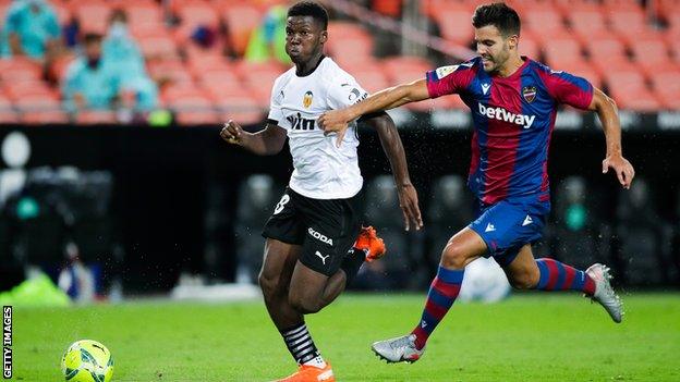 Yunus Musah in action against Levante