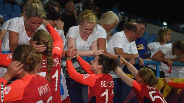 England celebrate with their families