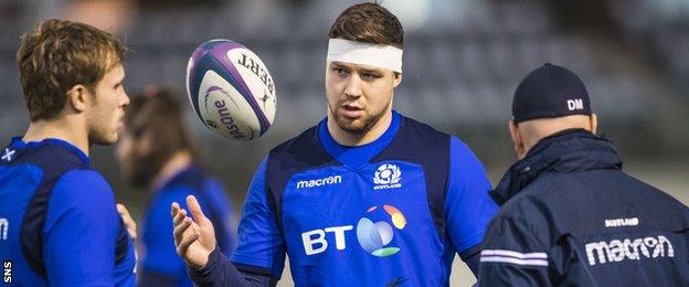 Scotland's Grant Gilchrist during training