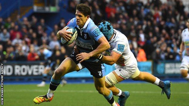 Lloyd Williams scored one of Cardiff's first-half tries against Zebre